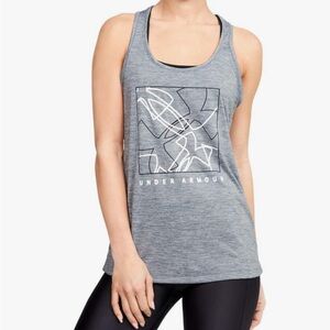 Under Armour Tech Graphic Twist Tank Top Sleevelesss Shirt Workout Gym Athletic